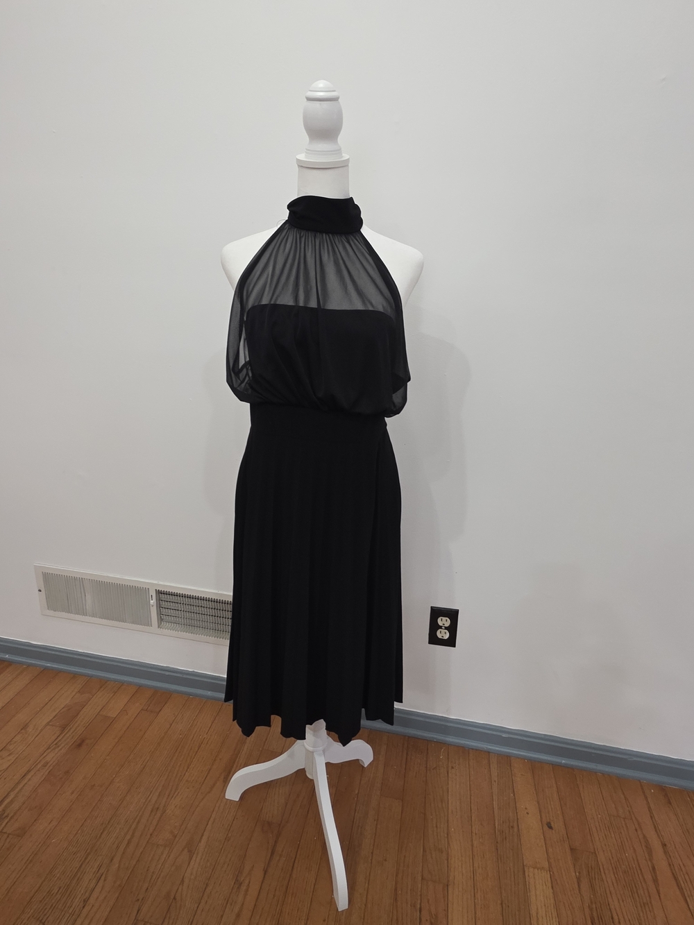 Classic Black Halter Neck Women's Dress